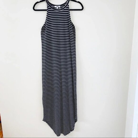 Revolve LNA Leigh Maxi Dress stripes Long Sleeveless Curved hem Scoop neck XS - Picture 2 of 15